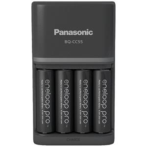 Panasonic Smart & Quick BQ-CC55 +4x eneloop Pro AA Stekkerlader NiMH AAA (potlood), AA (penlite)