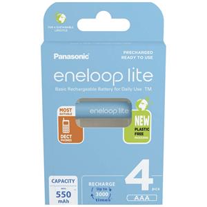 Panasonic eneloop lite 4er Blister AAA Ni-MH Akkus 550 mAh wiederaufladbar BK-4LCCE/4BE