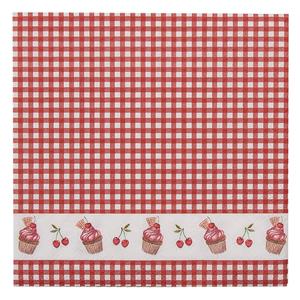 Clayre & Eef Servetten 33*33 Cm (20) Rood Wit Papier Vierkant Cupcakes Servetten Papieren Rood Servetten Papieren