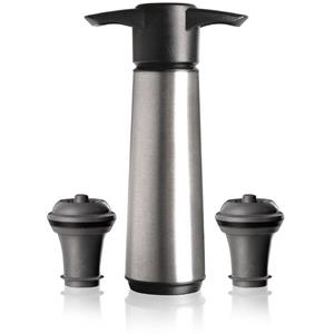 VacuVin Vacu Vin Wine Saver RVS (1 Pomp, 2 Stoppers), Giftbox