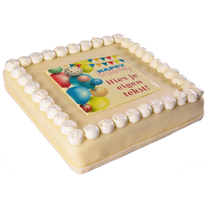 Taarten.nl Happy Birthday Marsepein Taart 12 personen