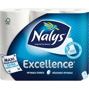 Nalys 5x  Excellence 5-Laags Maxi-Vel Toiletpapier In Papieren Verpakking 6 stuks