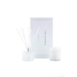 Ted Sparks Geurkaars & Geurstokjes Diffuser - Gift Set - Fresh Linen