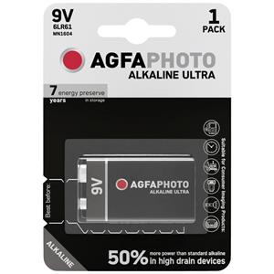 AgfaPhoto Ultra 6LR61 9V Block-Batterie Alkali-Mangan 9V 1St.