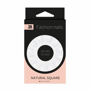 6x 2B Nepnagels Natural Square 24 stuks