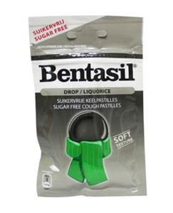 Bentasil Keelsnoepjes drop zwart 12 x 32g