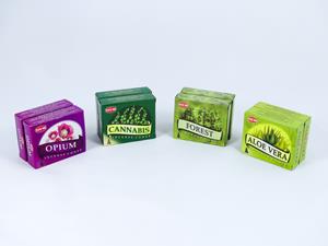lalashops HEM Wierook Set - Kegels / Cones - Opium - Cannabis - Alo&euml; Vera - Bos / Opium - Cannabis - Aloe Vera - Forest