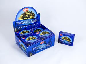 lalashops HEM Wierook Kegels / Cones - Frankincense-Mirre / Frankincense-Myrrh - Voordeelbox (12 Pakjes / 120 Kegels)