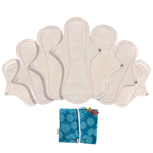 Eco Femme Wasbaar maandverband - De  Full Cycle Kit (Kleur: Natural - Wit)