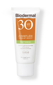 Biodermal Zonnefluïde Gezicht - Matterend SPF30