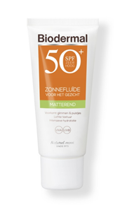 Biodermal Zonnefluïde Gezicht - Matterend SPF50+