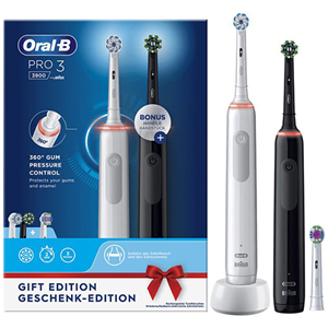 Oral-B Pro 3 3900 + 2. Handstück Elektrische Zahnbürste black/white