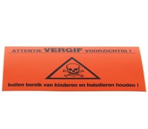 AllesTegenOngedierte.nl 10x Muizen- en ratten gif attentie sticker