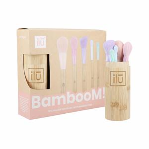Bamboom Makeup Brush Set + Bamboo Houder - 5st.