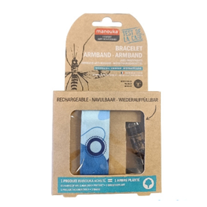 Manouka Anti-Muggen Armband Blauw - 1 Stuk