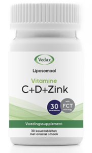 Vedax Liposomale vitamine c + d3 + zink 30 kauwtabletten