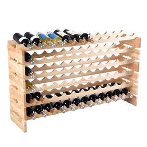 Costway Weinregal aus Holz Flaschenregal Weinständer 72 Flaschen Holzregal Weinschrank