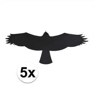 5x Vogel raamstickers / anti inslag stickers buizerd 14 cm -