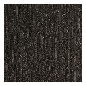 Ambiente 15x Luxe servetten barok patroon zwart 3-laags -