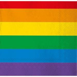 20x Gay pride thema servetten regenboog 33 x 33 cm -