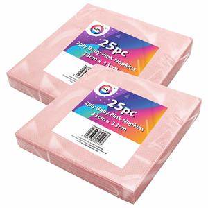 DID 50x Lichtroze servetten 2-laags van papier 33 x 33 cm -