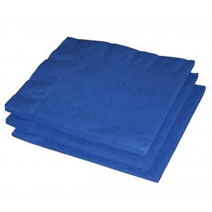 40x stuks donkerblauwe tafel servetten 33 x 33 cm 3-laags papier -