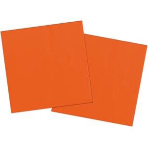 Folat 40x stuks servetten van papier oranje 33 x 33 cm -