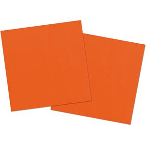 Folat 40x stuks servetten van papier oranje 33 x 33 cm -