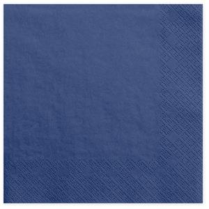 PartyDeco 40x Papieren tafel servetten navy blauw 33 x 33 cm -