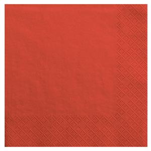 PartyDeco 40x Papieren tafel servetten rood 33 x 33 cm -