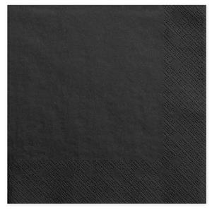 PartyDeco 40x Papieren tafel servetten zwart 33 x 33 cm -