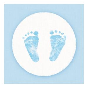 Ambiente 40x Servetten geboorte jongen blauw/wit 3-laags -