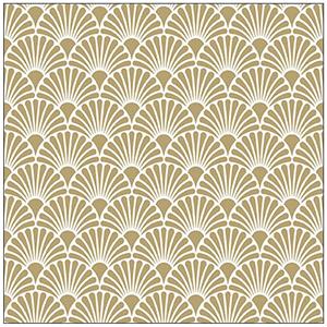 Ambiente 40x Tafel diner/lunch servetten 33 x 33 cm Art deco wit/goud print -