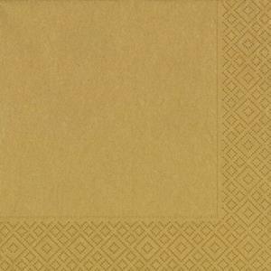 20x Kerst servetten goud unikleur 33 x 33 cm -