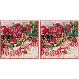 Ambiente 40x Kerst servetten in kerstsfeer 33 x 33 cm -