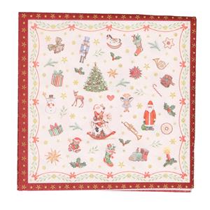 Ambiente 40x Kerst thema servetten met kerstfiguren/kerst plaatjes 33 x 33 cm -