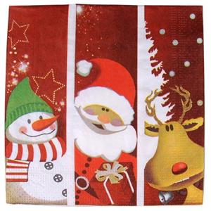 Gerim Kerst tafel servetten 40x stuks van 33 x 33 cm - Kinderen thema print -