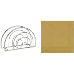 Servettenhouder met kerst servetten goud -