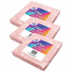 DID 75x Lichtroze servetten 2-laags van papier 33 x 33 cm -