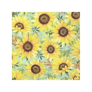Ihr 60x Gele 3-laags servetten zonnebloemen 33 x 33 cm -