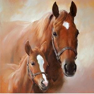 Ambiente 60x Servetten paard met veulen 3-laags -
