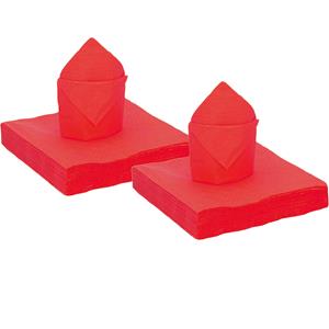 Santex 50x stuks feest servetten rood - x cm - papier -