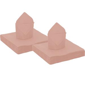 Santex 50x stuks feest servetten rose goud - x cm - papier -