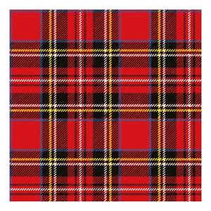 Ambiente 80x Rode Schotse ruit servetten 33 x 33 cm -
