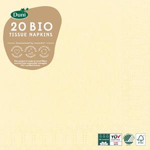 Duni - Servetten Cream 3-laags Tissue 33 X 33 Cm