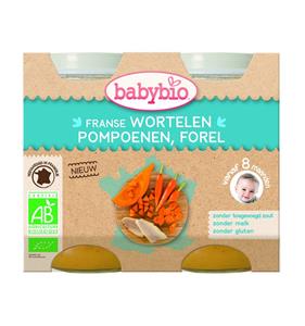 Babybio Wortel, pompoen en forel 8 maanden 200 gram bio