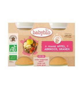 Babybio Dessert appel abrikoos granen 130 gram bio