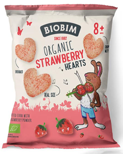 Biobim Organic Strawberry Hearts 8mnd+