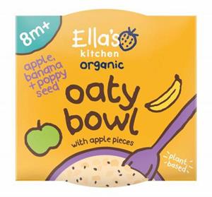 Ella's Kitchen Oatybowl apple banana poppy seeds 8+ maanden bio 130g