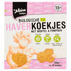 De Kleine Keuken Bio haverkoekjes wortel 12+